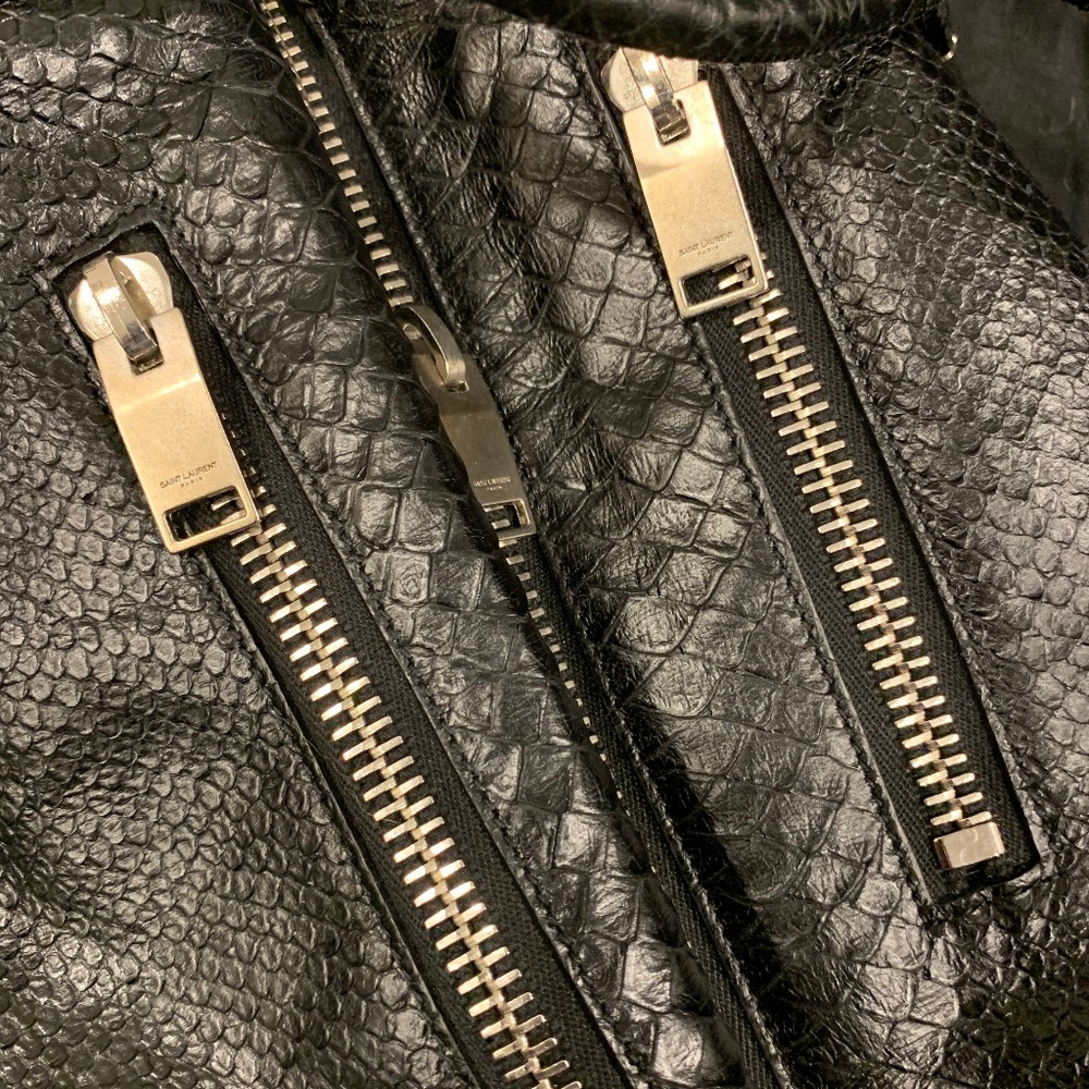 Saint Laurent Rider Medium Python-Print Bucket Bag - Picture 6 of 7